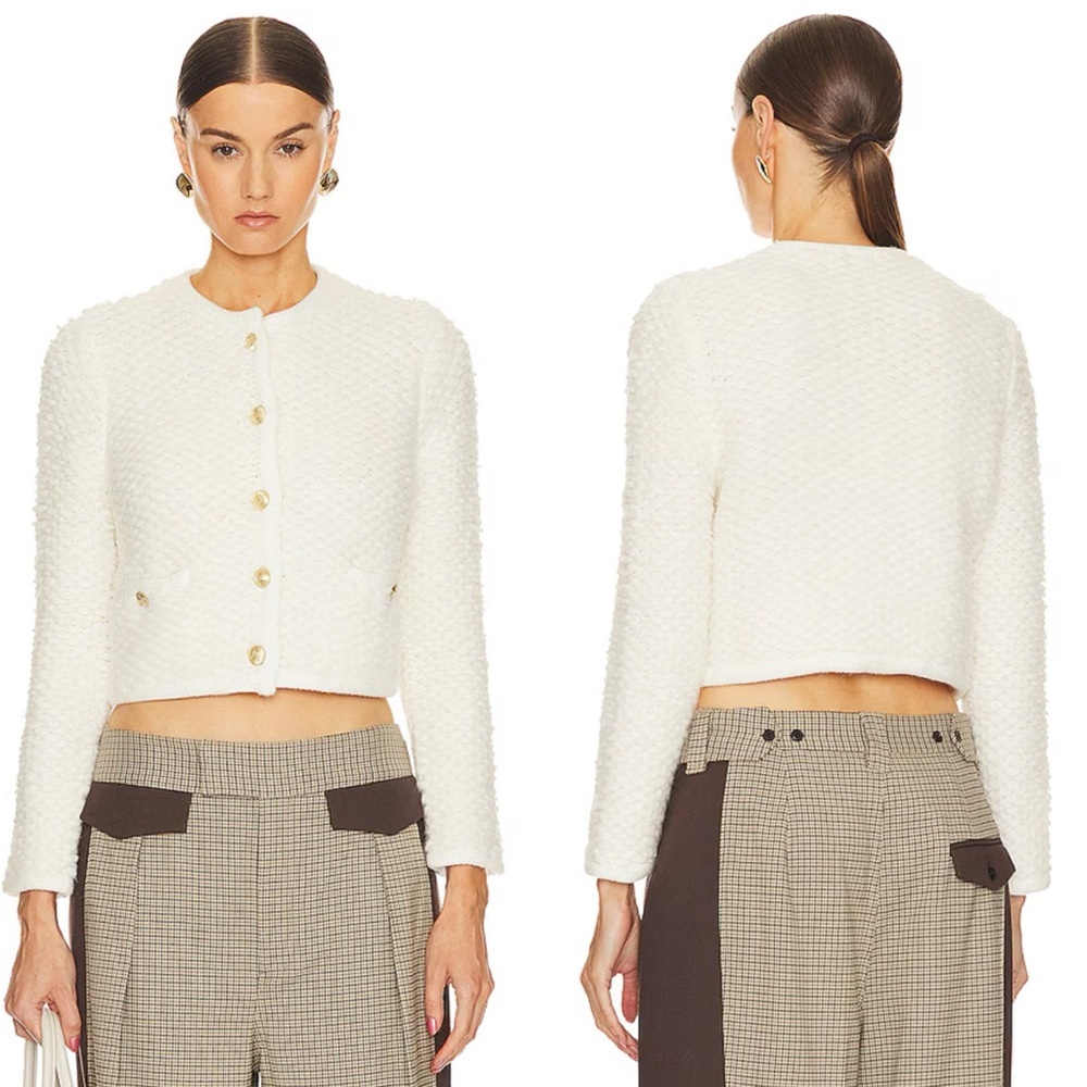 Helsa Laki Cardigan in Ivory with gold buttons Size Small NEW! New with tags!